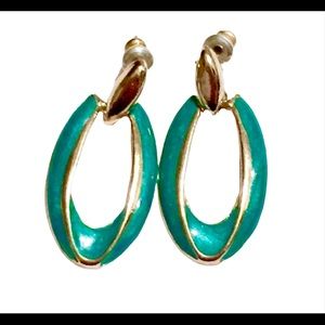 Vintage Green enameled earrings